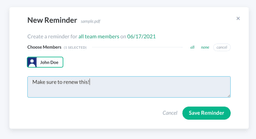 Assign reminder to a team member