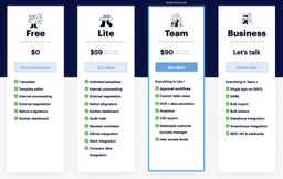 Juro pricing screenshot, May 2021