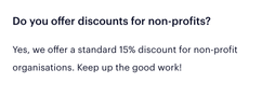 Juro non-profit discount of 15%
