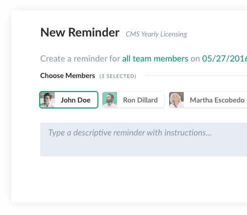 Screenshot of ContractHound app showing the reminder functionality